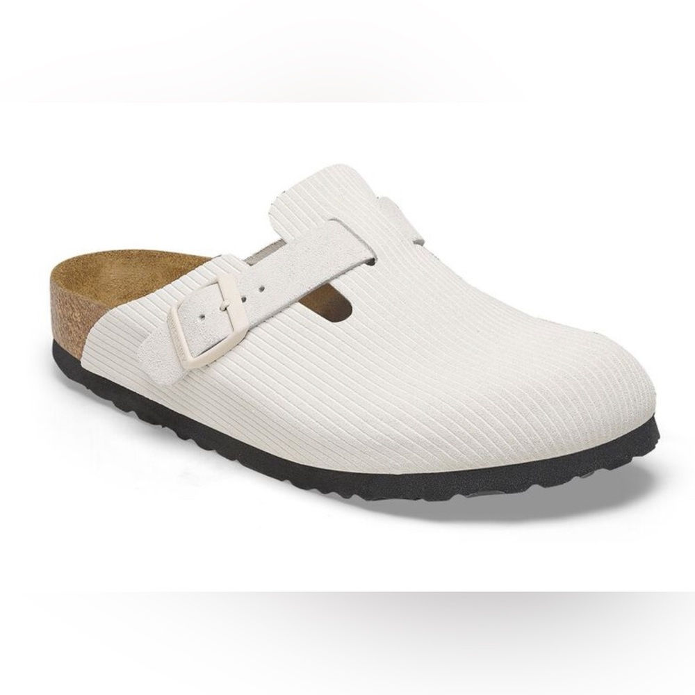 BIRKENSTOCK BOSTON CORDUROY ANTIQUE WHITE SIZE 41N (US10) - Picture 1 of 2